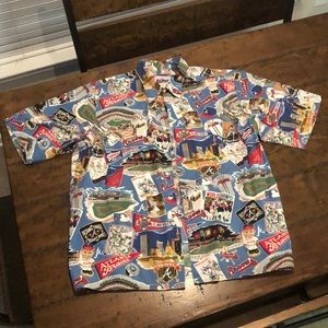 Atlanta Braves Short Sleeve Button Up